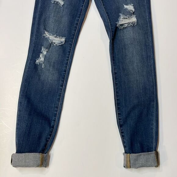 Judy Blue Distressed Skinny Woman’s Jeans High Rise Button Fly Sz 1 - Picture 4 of 13